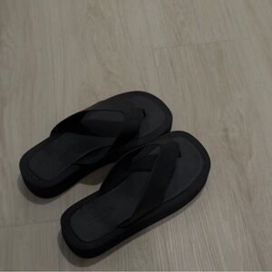 Platform Black Flip Flops